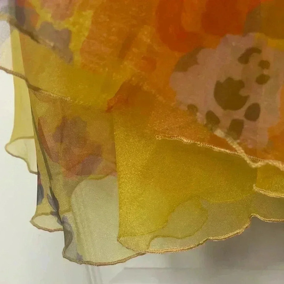 STAUD Dandelion Printed Organza Maxi Dress in Goldie Size 10 - Picture 9 of 16